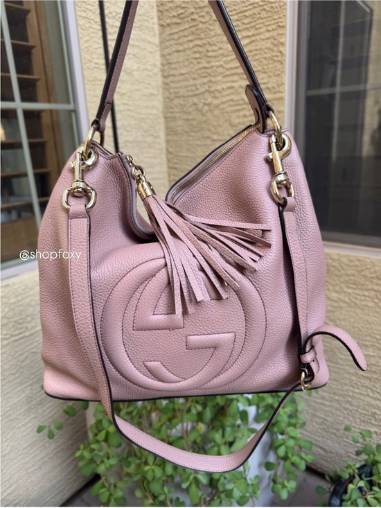 Gucci Handbags - Gucci Soho Convertible Large Hobo Leather Shoulder Bag